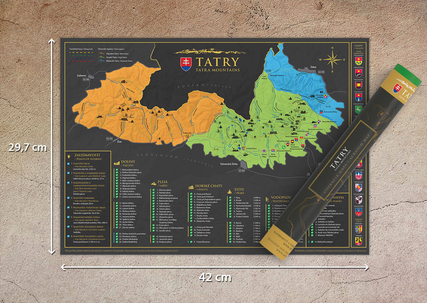 Carte des Tatras à gratter