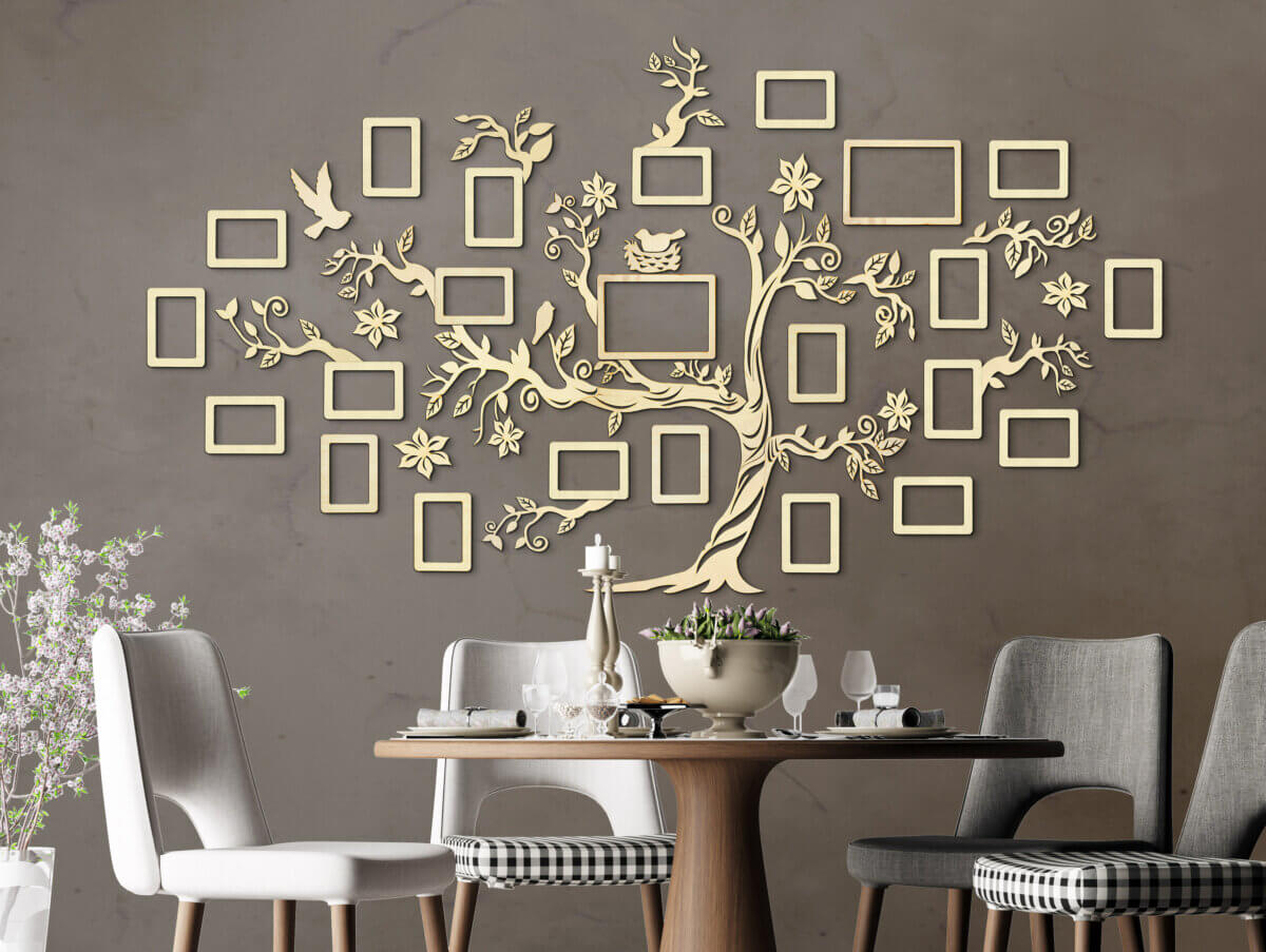Arbre généalogique en bois - décoration murale