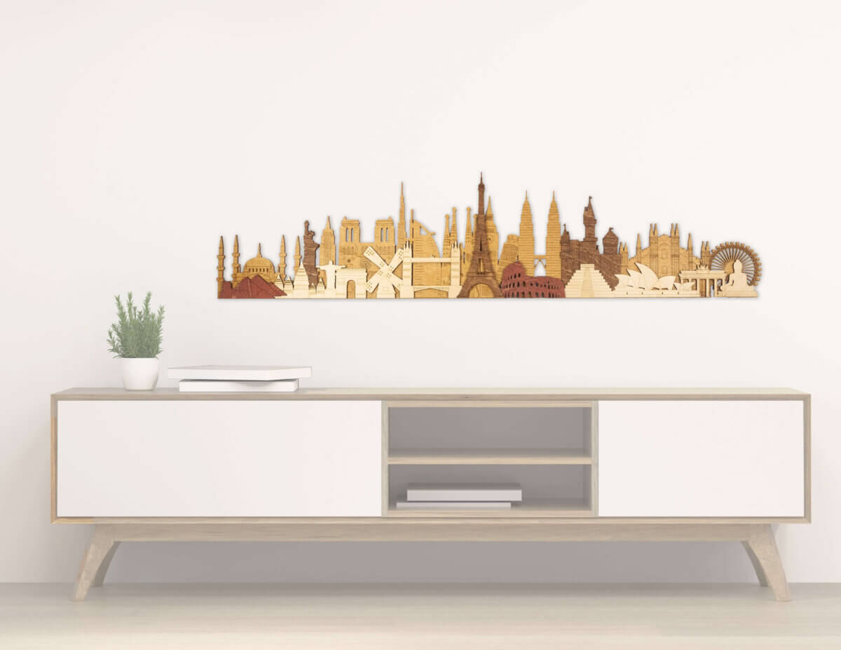 Monuments et attractions en bois 3D - Décoration murale