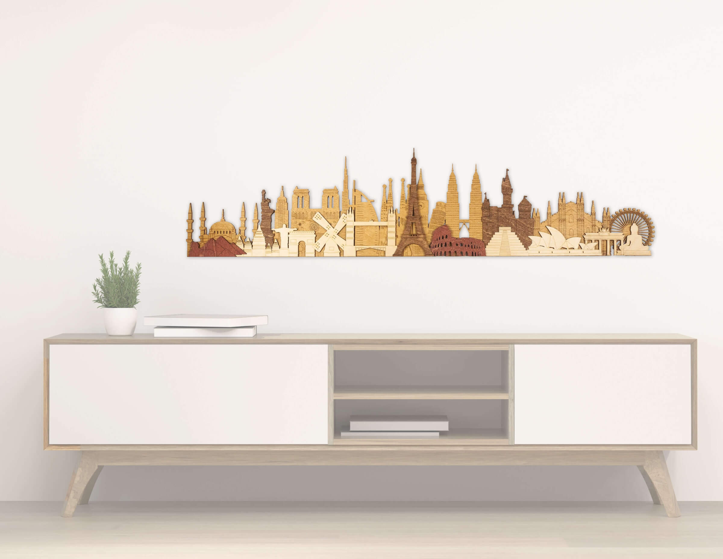 Monuments et attractions en bois 3D - Décoration murale