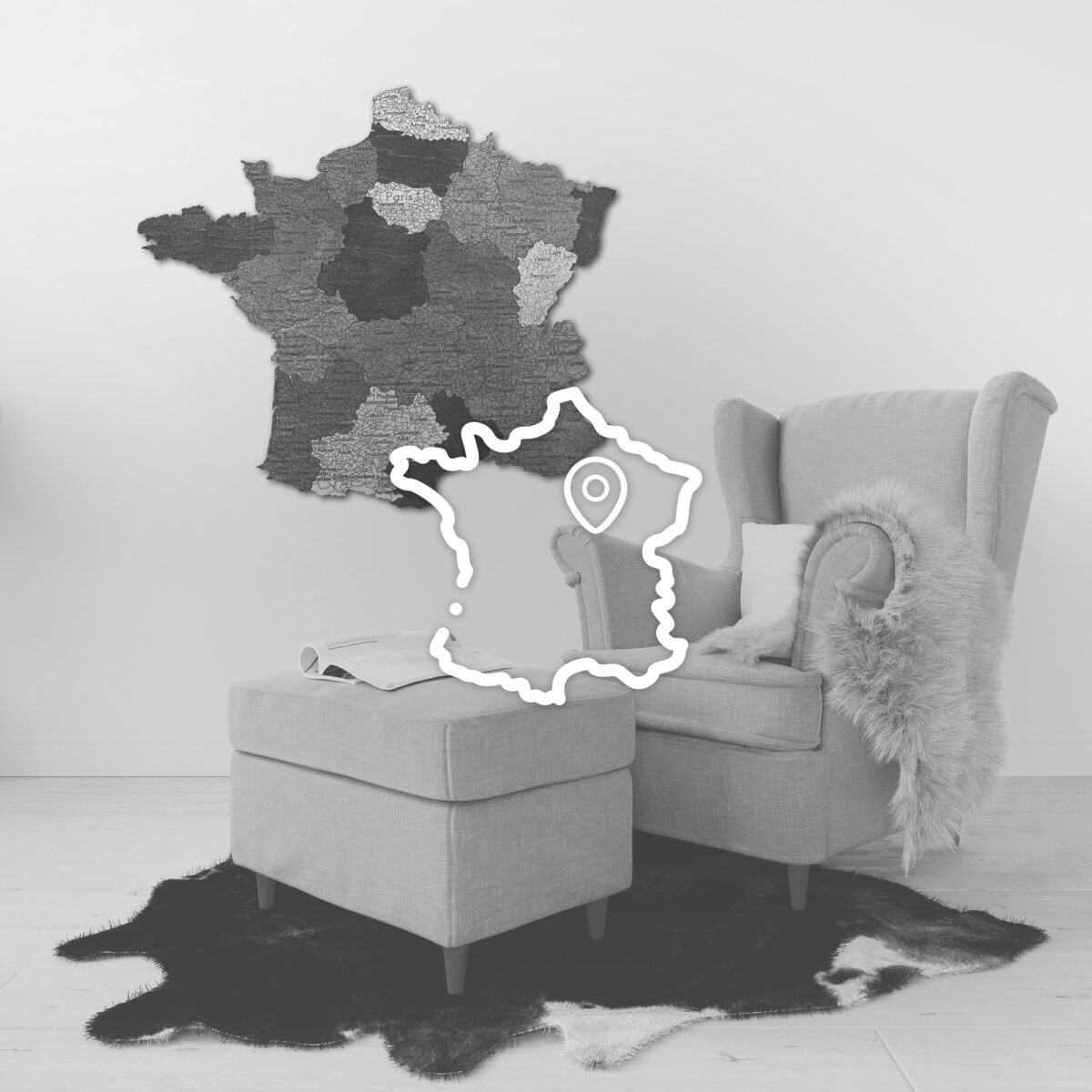 Cartes de pays en bois