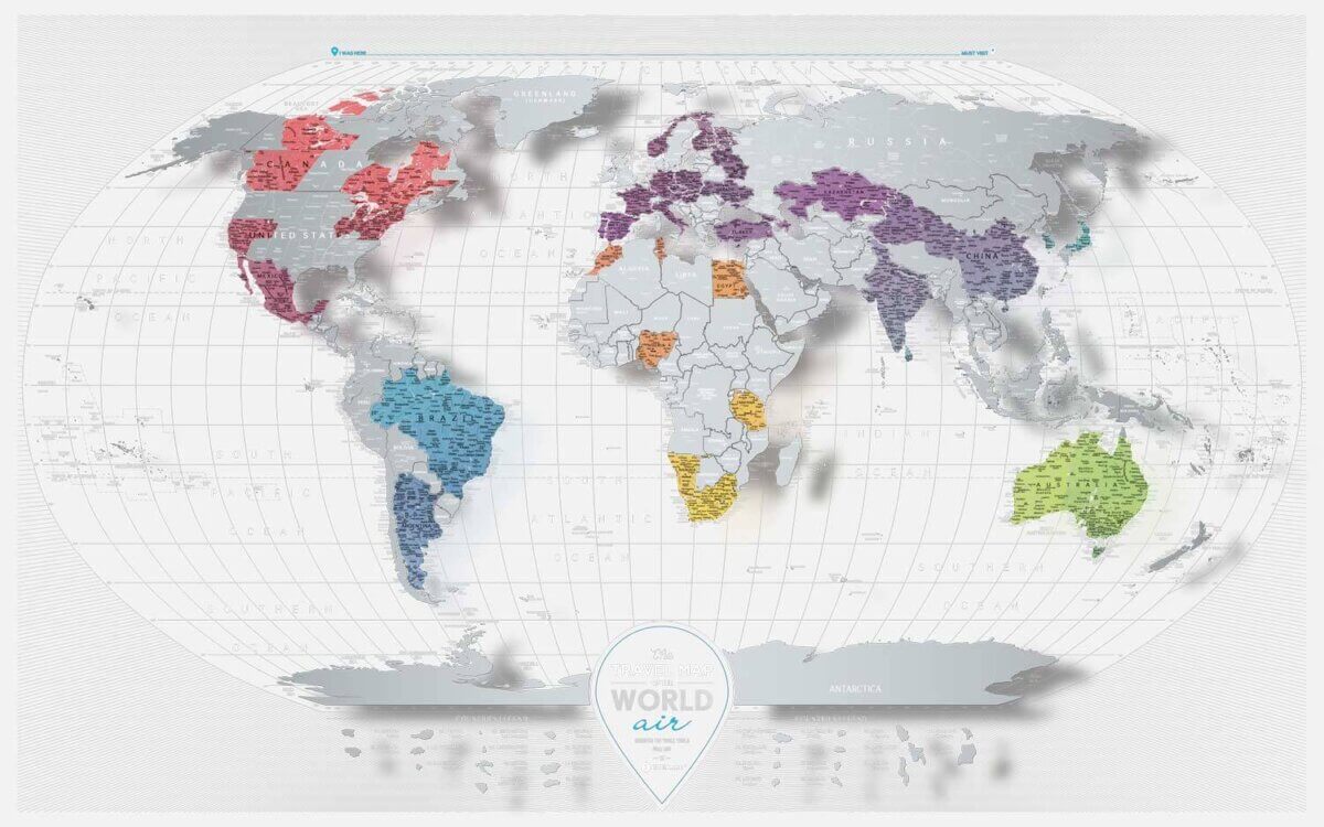 Carte à gratter Travel Air Map