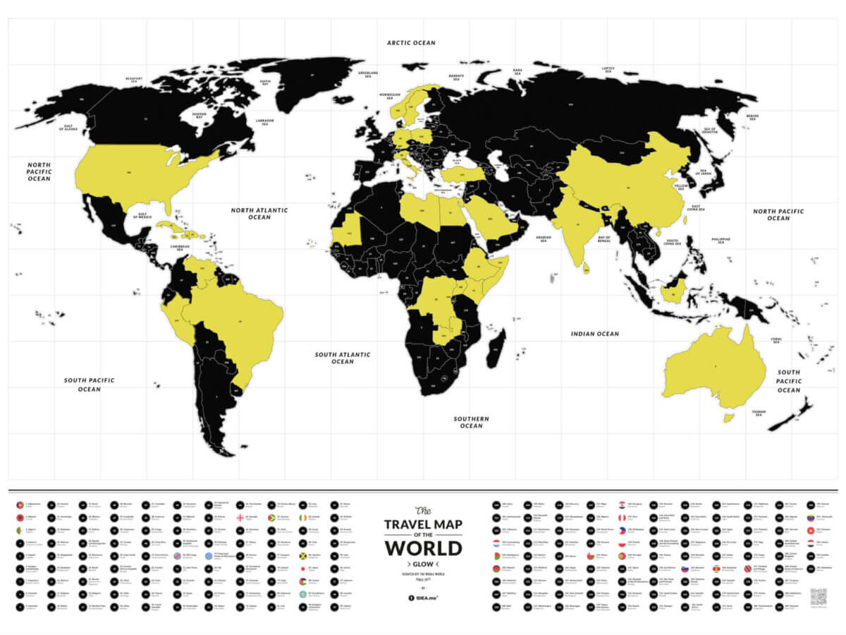 Carte du monde brillante à gratter