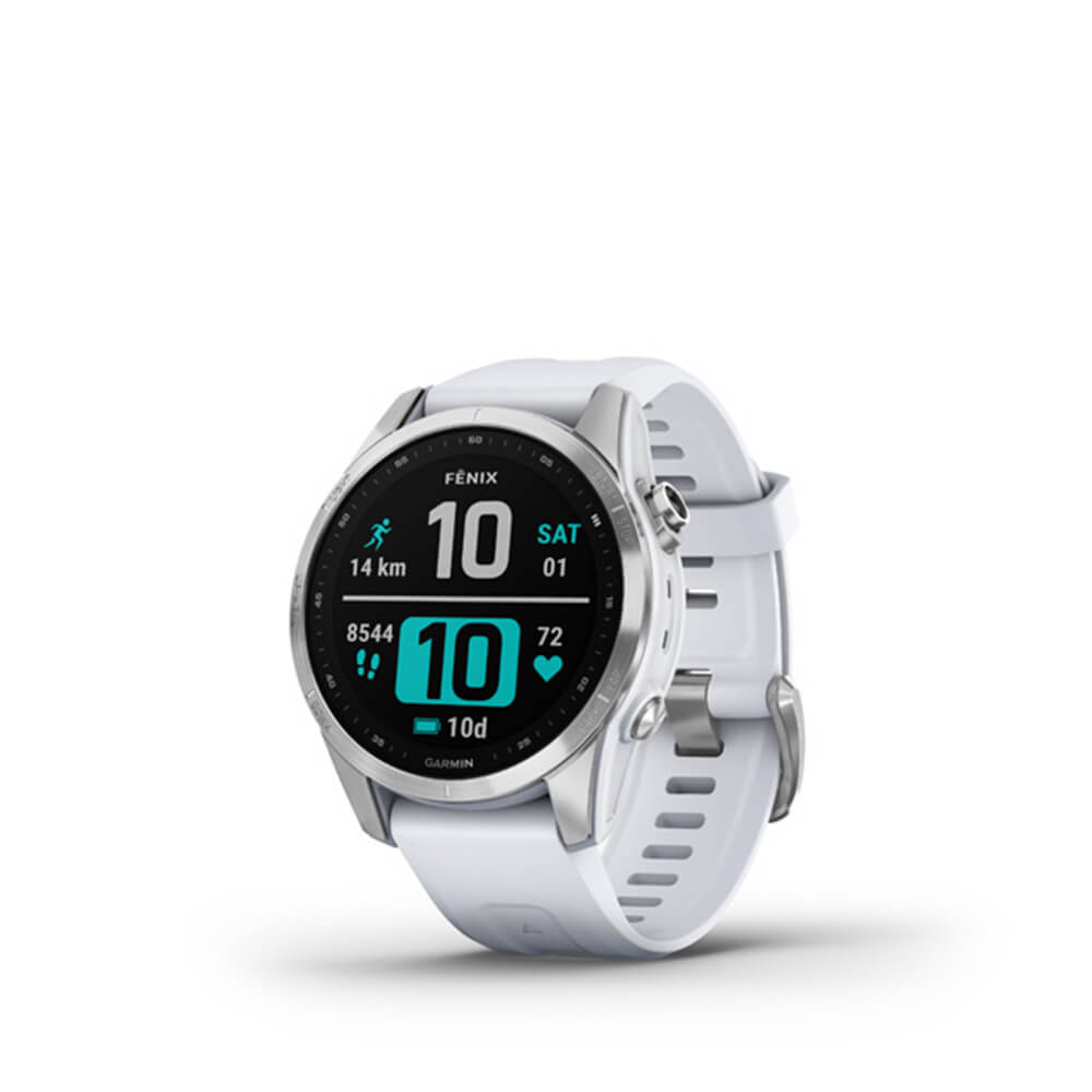 Garmin Fenix 7S Silver Stainless Steel-whitestone