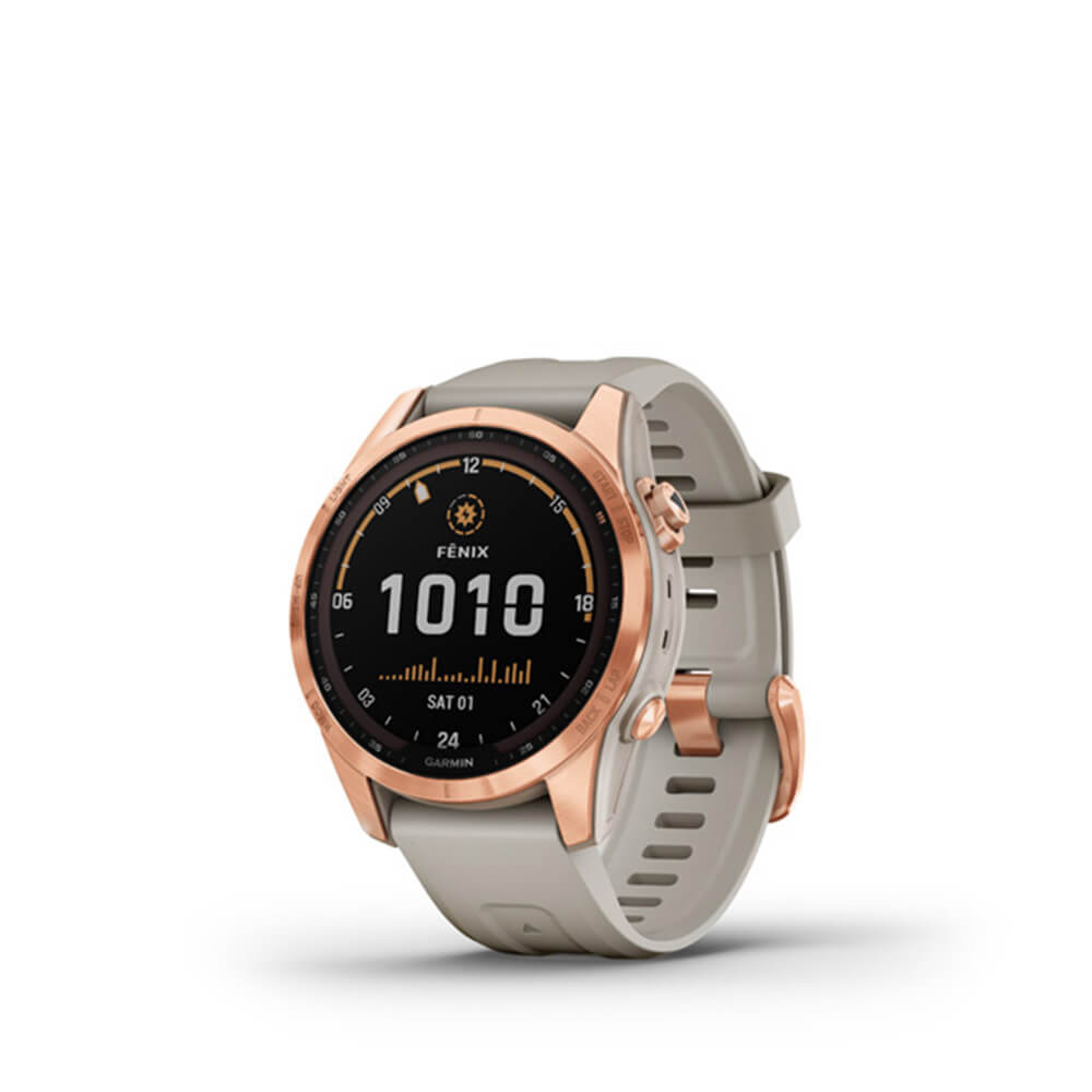 Garmin fenix 7S Solar, Rose Gold, Light Sand Band